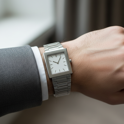 Cube | Mens Square Stainless Steel Watch
