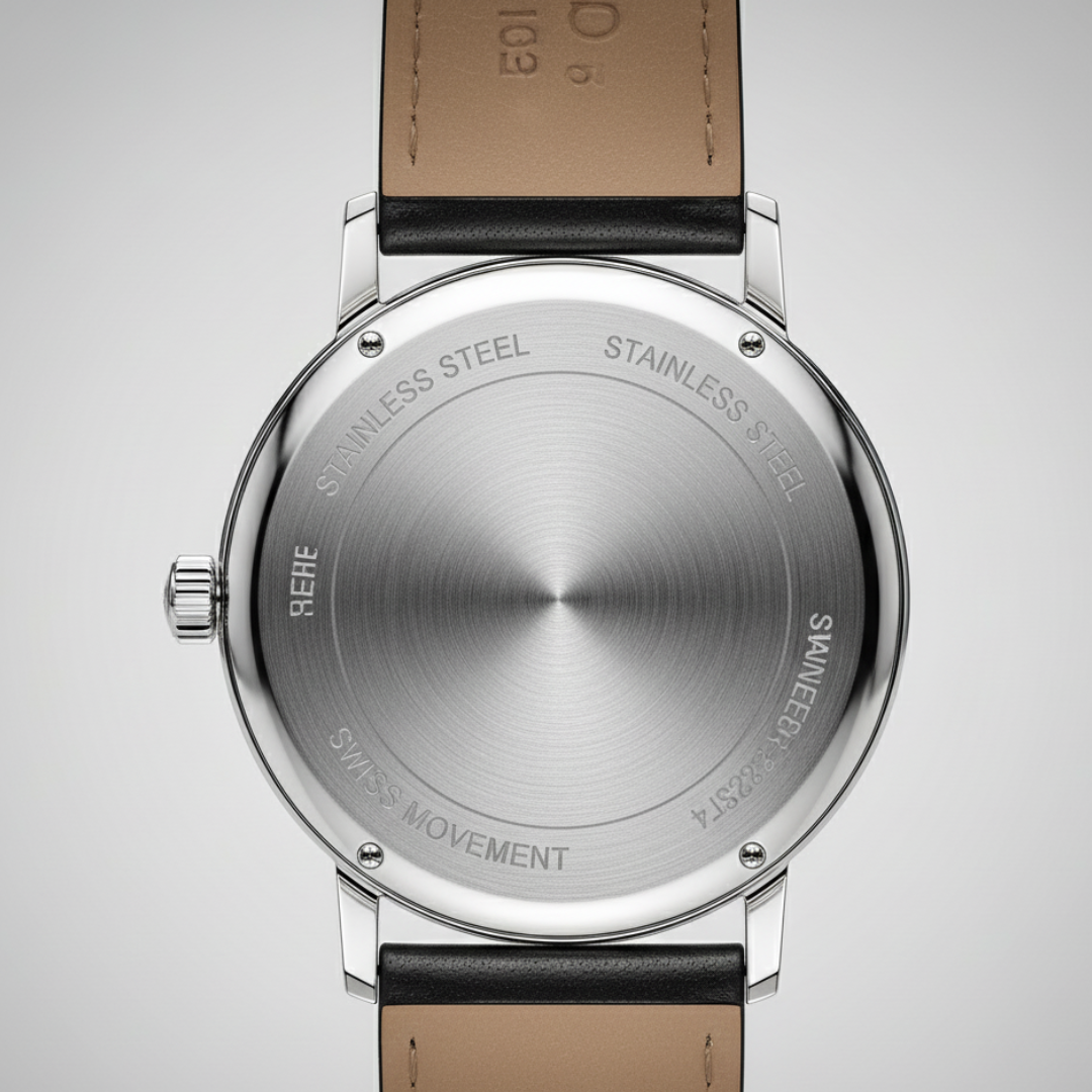Nova | Mens Silver Leather Watch