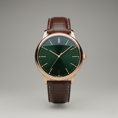 Veridian | Mens Rose Gold  Watch | Green Dial