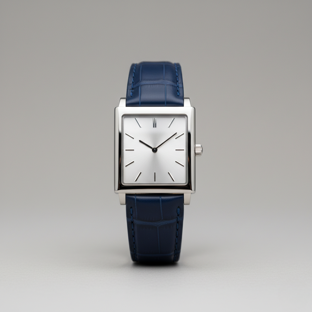 Prism | Mens Square Blue leather Watch