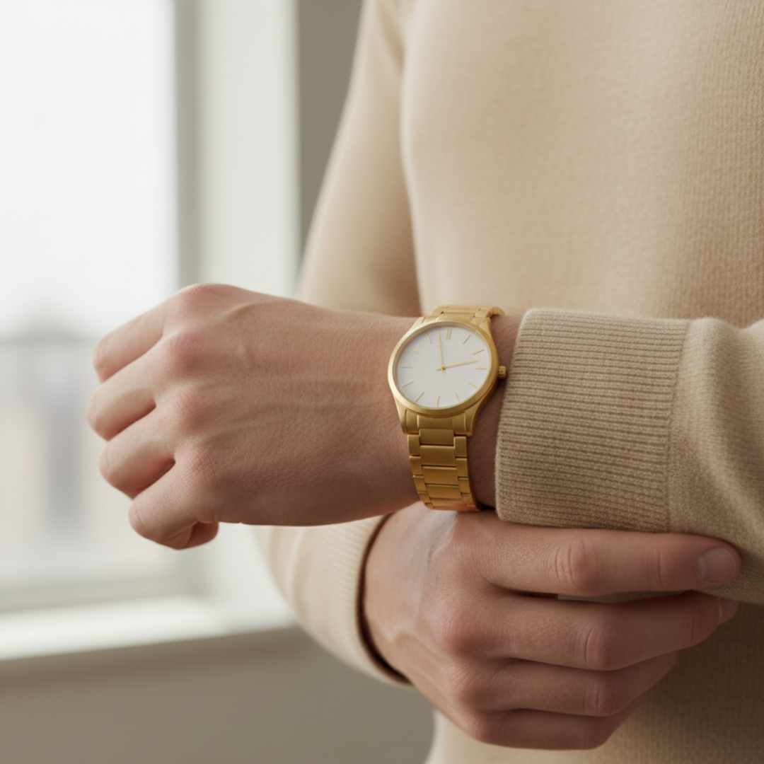 Apollo | Mens Gold Stainless Steel Watch