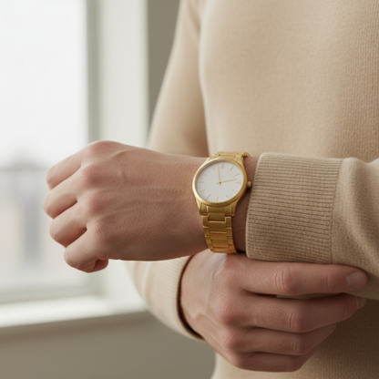 Apollo | Mens Gold Stainless Steel Watch